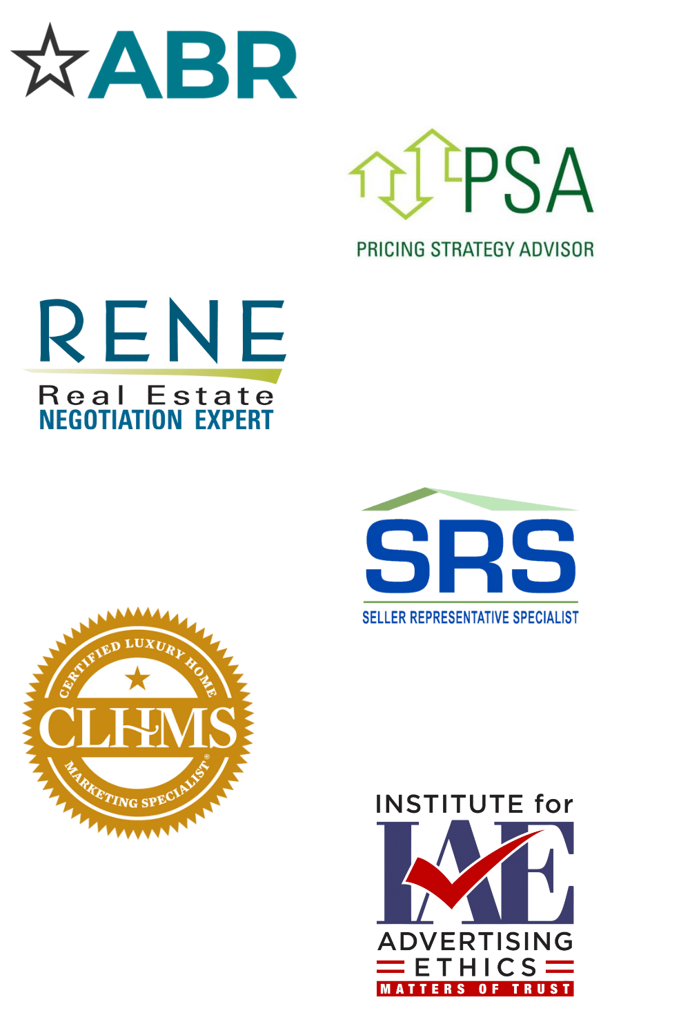 logos for current certifications for real estate